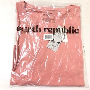 Earth Republic Women’s Size 1X Tee Shortsleeve Pink Solid Cotton T-shirt New